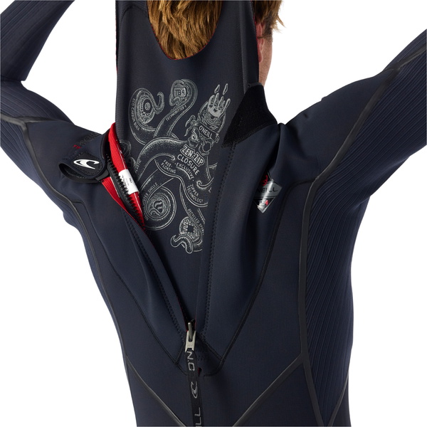 2026 O'Neill Mens Hyperfreak Fire 5/4+mm Back Zip Wetsuit 5676 - Black